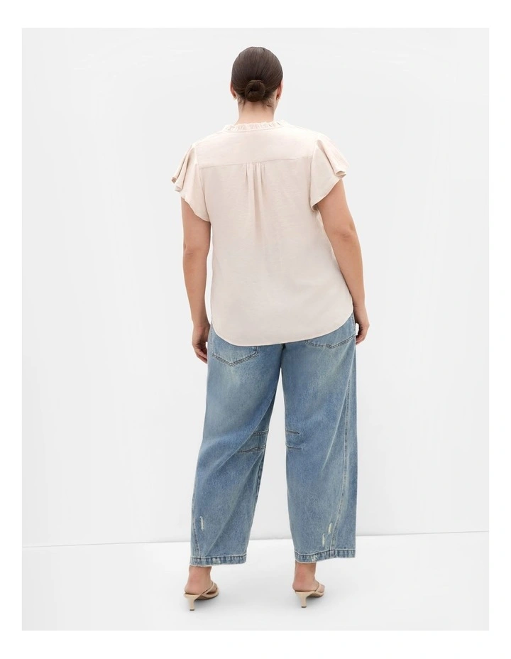 Drama Queen Short Sleeve Shirt in Porcelain image 2