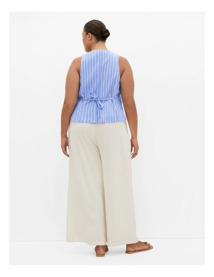 Anna Stripe Cotton Vest in Sky Blue image 2