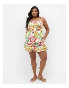 Capria Holiday Print Cami in Cream