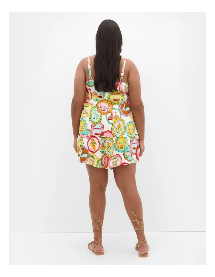 Capria Holiday Print Cami in Cream image 2