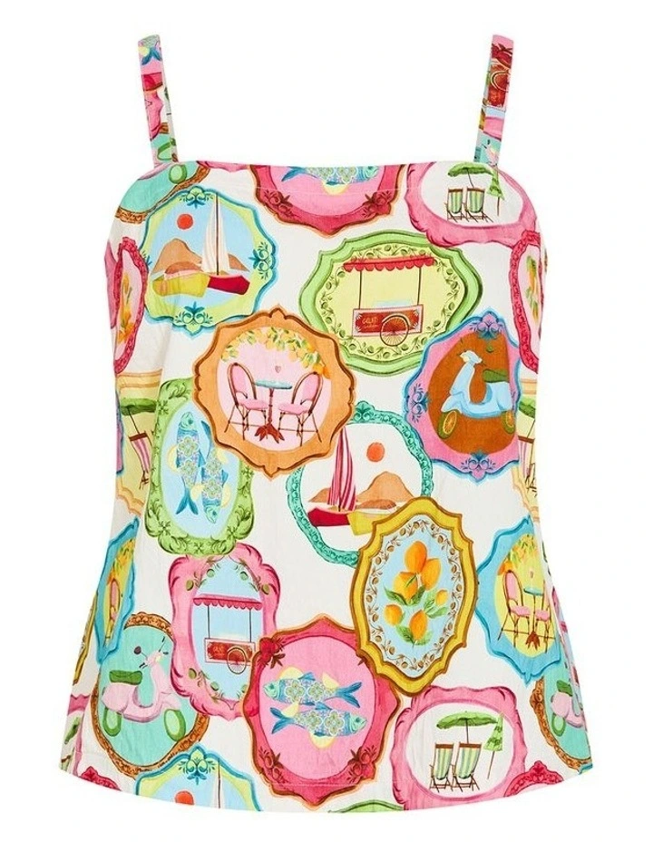 Capria Holiday Print Cami in Cream image 3