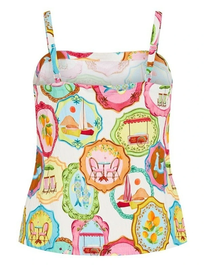 Capria Holiday Print Cami in Cream image 4