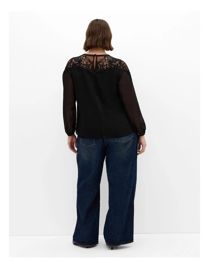 Emilee Lace Shirt in Black image 2