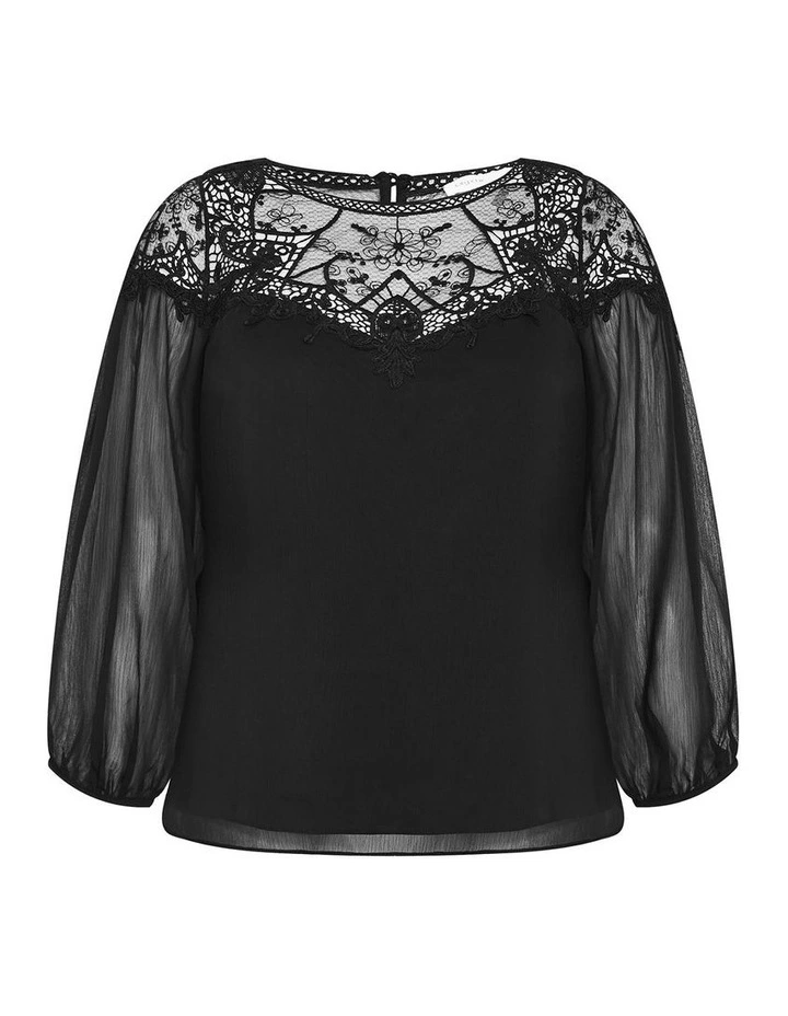 Emilee Lace Shirt in Black image 3