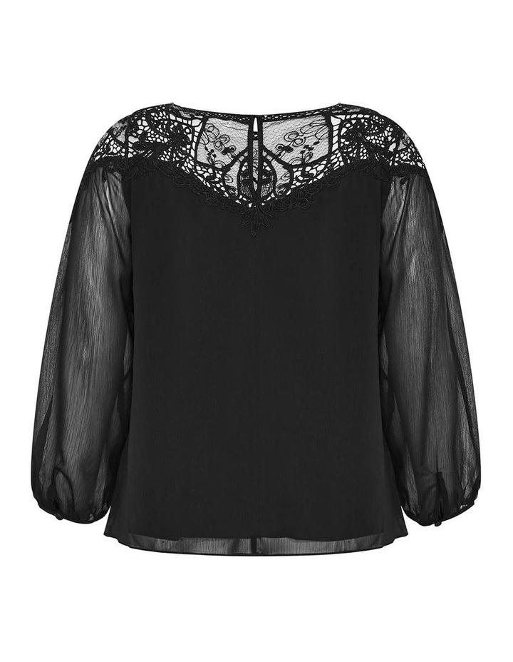 Emilee Lace Shirt in Black image 4