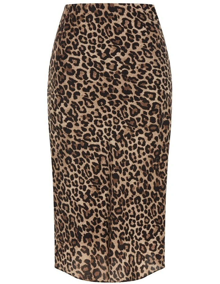 Kyra Leopard Print Midi Skirt in Black image 3