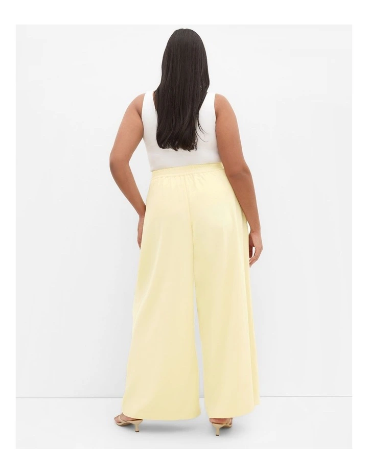 Abbie Fully Lined Wide Leg Pant in Lemon image 2