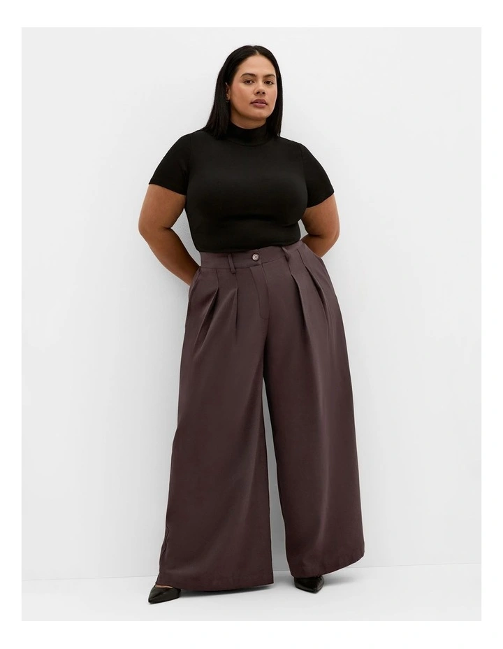Abbie Wide Leg Pant in Chocolate image 1