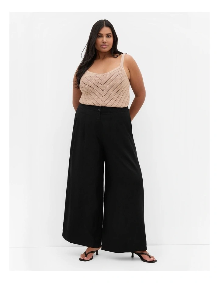 Abbie Linen Pant in Black image 1