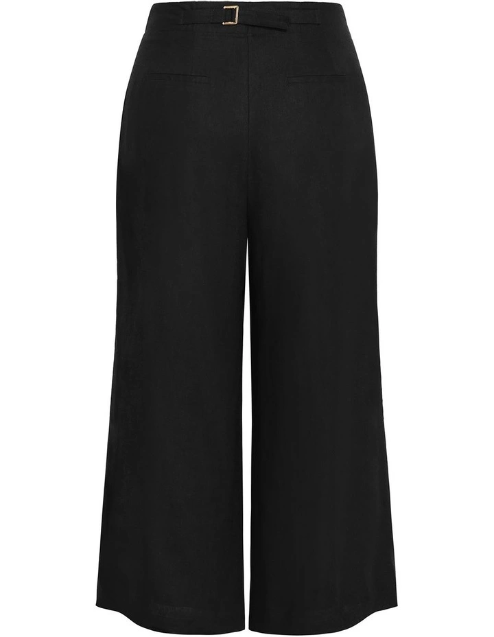 Abbie Linen Pant in Black image 3