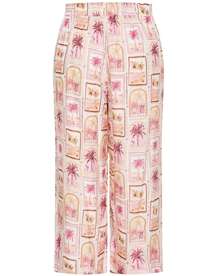 Postcard Print Wide Leg Pant in Sand image 3