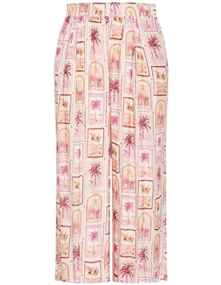 Postcard Print Wide Leg Pant in Sand image 4