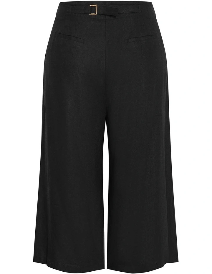 Abbie Linen Crop Pant in Black image 4