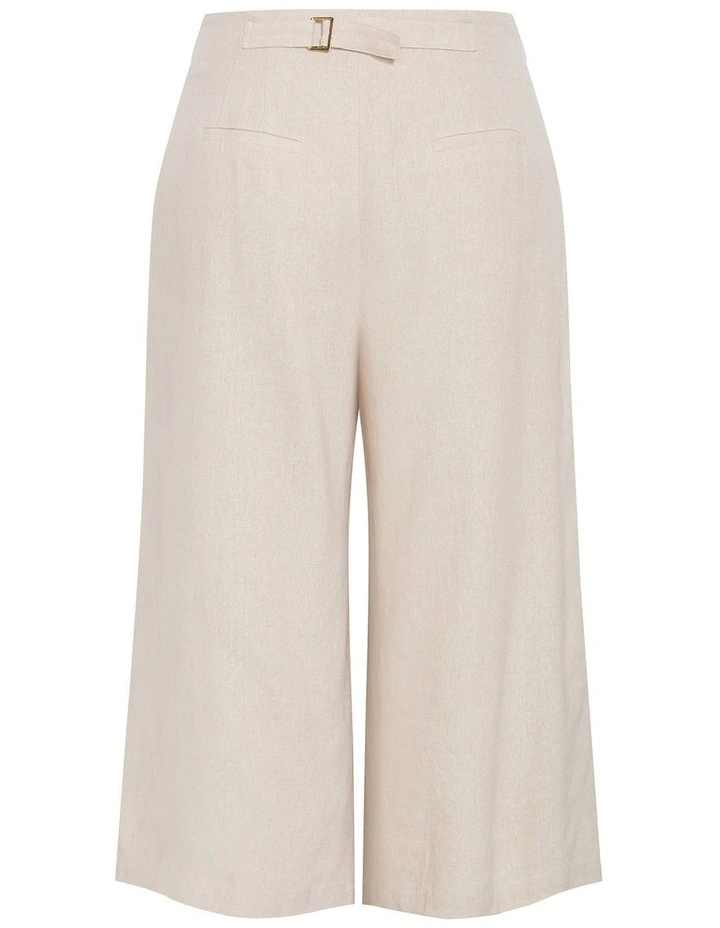 Abbie Linen Crop Pant in Neutral image 4