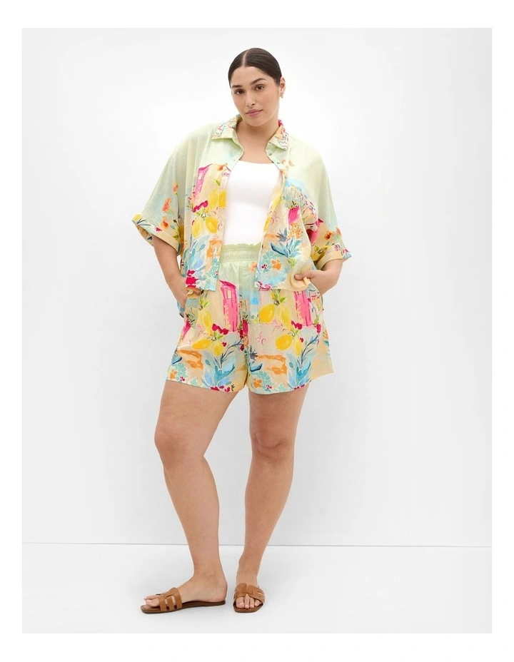 Sorrento Print Shorts in Lime image 1