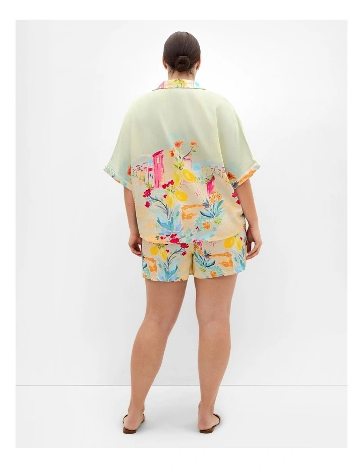 Sorrento Print Shorts in Lime image 2