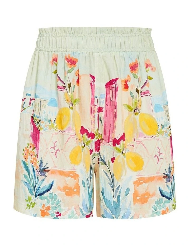 Sorrento Print Shorts in Lime image 3