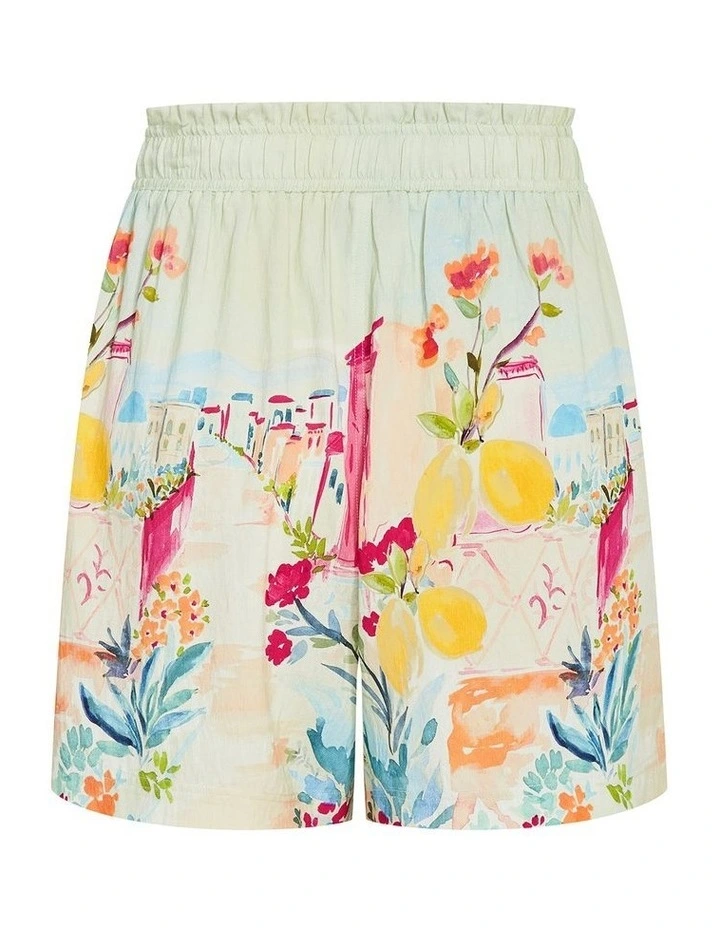 Sorrento Print Shorts in Lime image 4