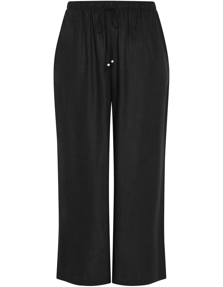 Holly Linen Pant in Black image 3