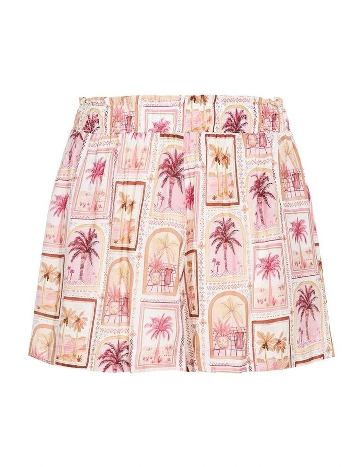 Postcard Soiree Print Shorts in Sand image 3