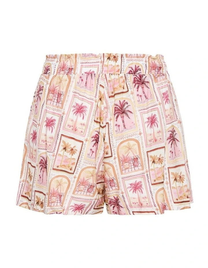 Postcard Soiree Print Shorts in Sand image 4
