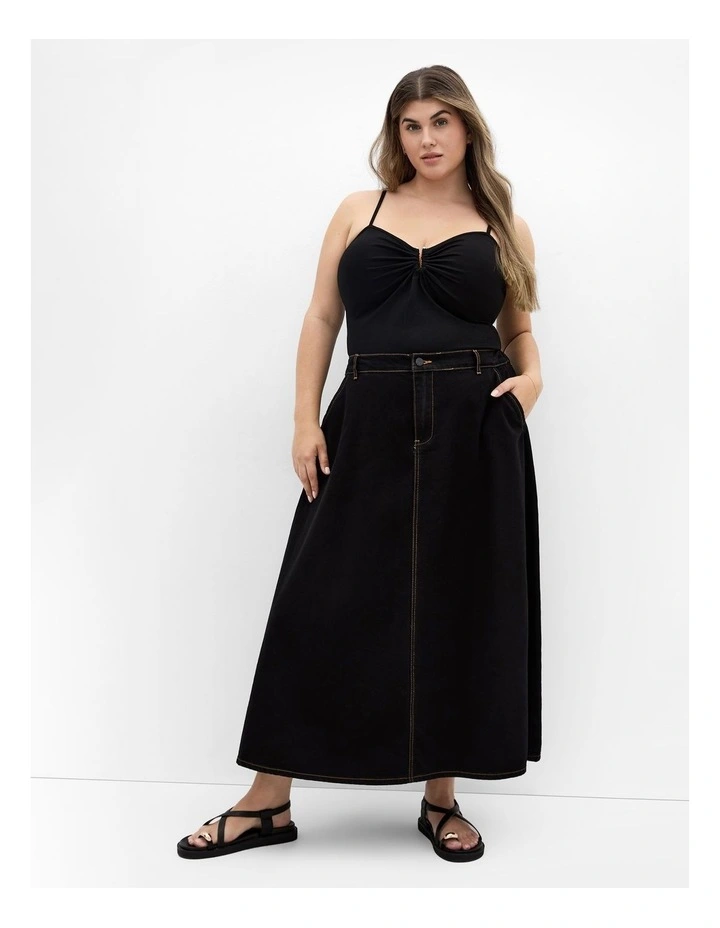 Karina Denim Skirt in Black image 1