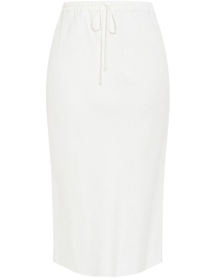 Vivien Linen Skirt in Ivory image 3