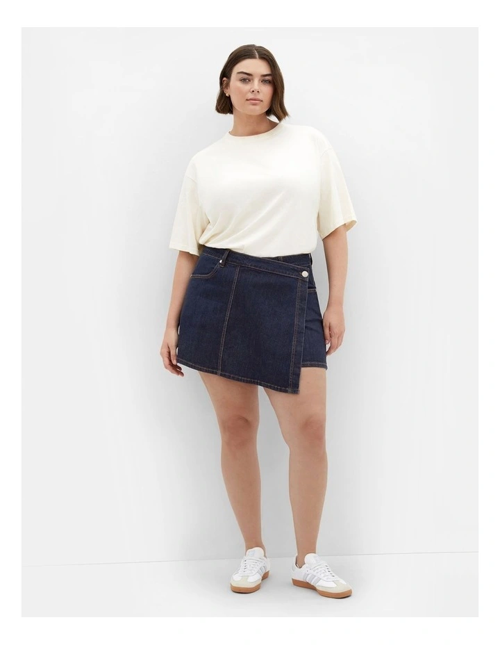 Raya Denim Skort in Dark Wash image 1