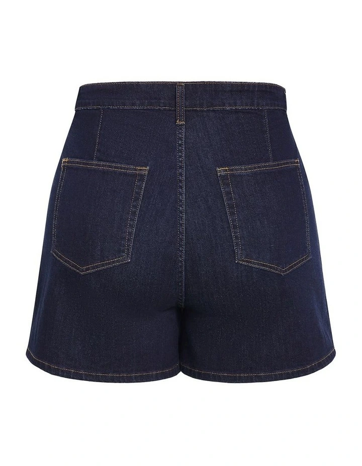 Raya Denim Skort in Dark Wash image 4