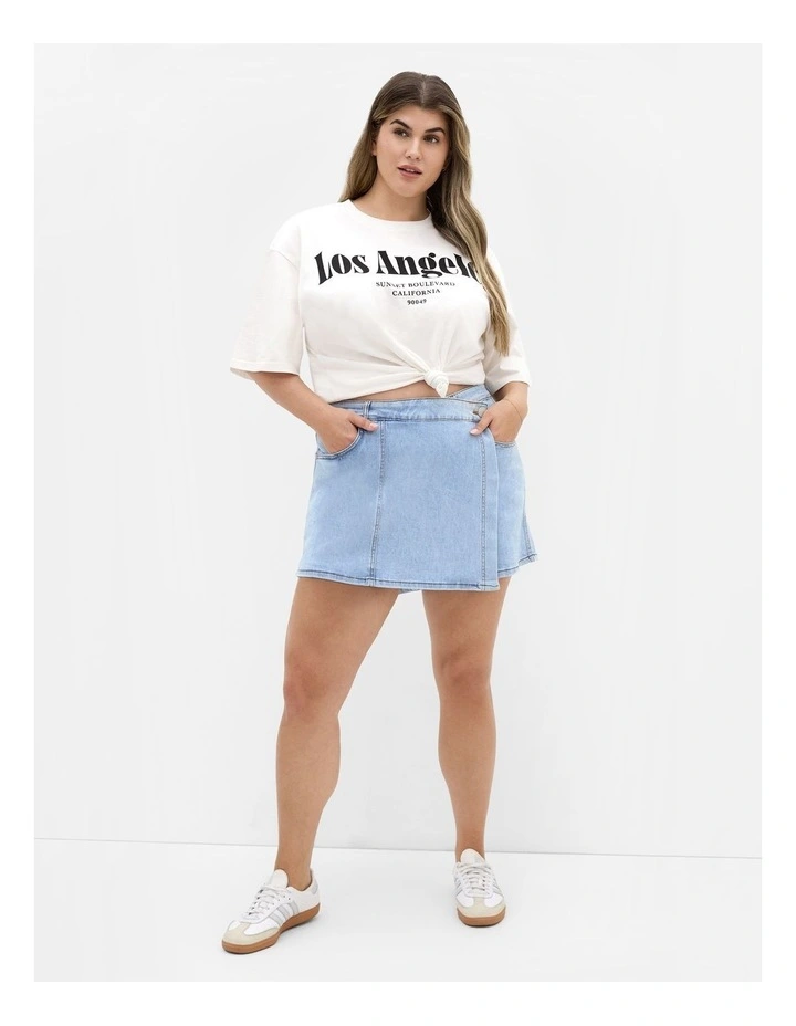 Raya Denim Skort in Light Wash image 1