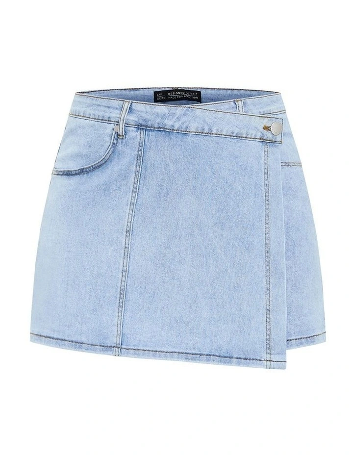 Raya Denim Skort in Light Wash image 3