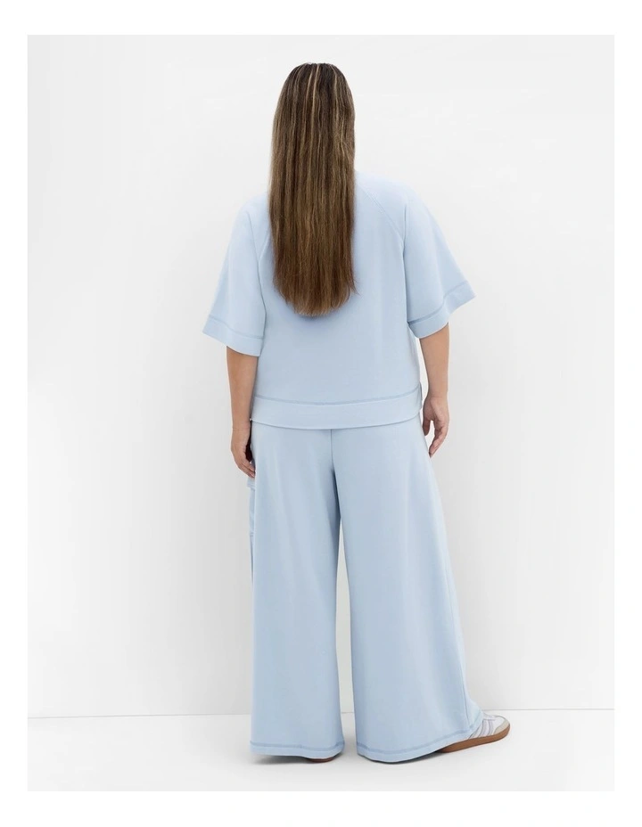 Raglan Sweat Top in Powder Blue image 2