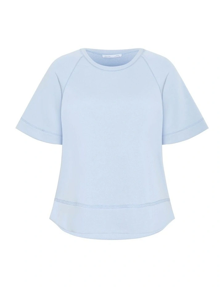 Raglan Sweat Top in Powder Blue image 3