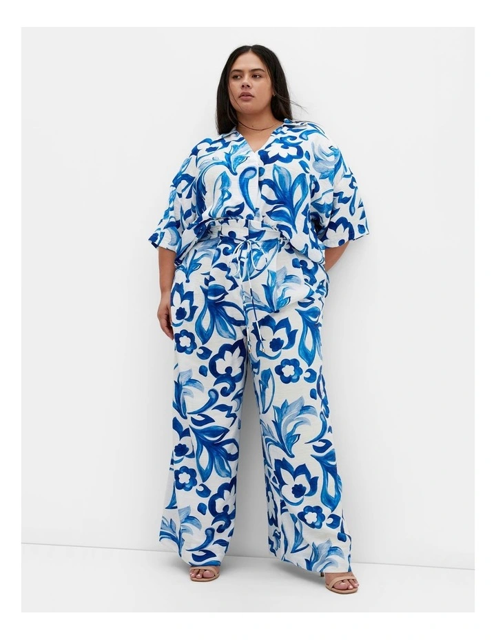 Resort Print Pant in Blue image 1