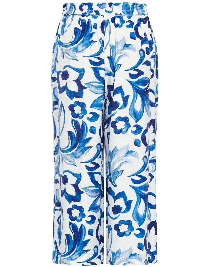 Resort Print Pant in Blue image 4