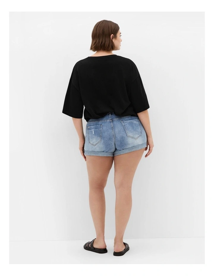 Cuff Short in Light Denim image 2