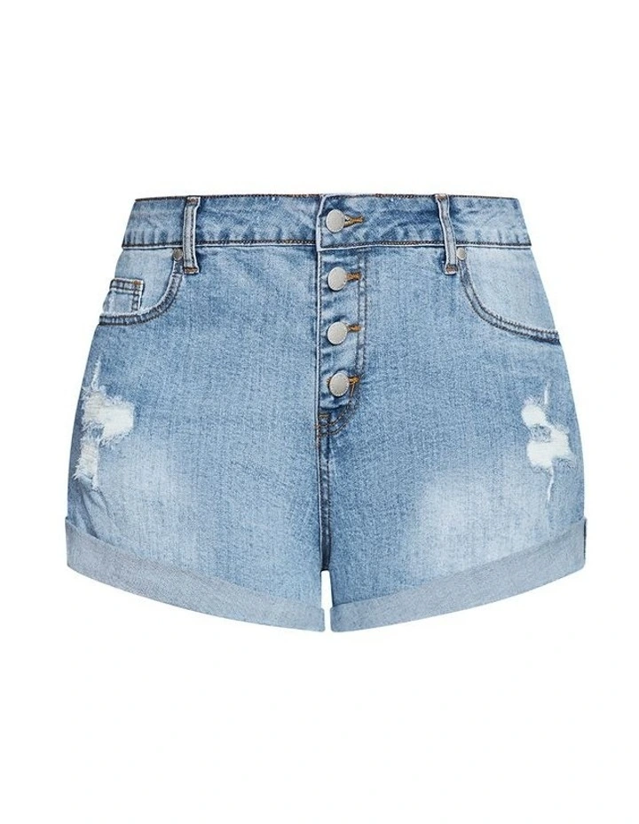 Cuff Short in Light Denim image 3