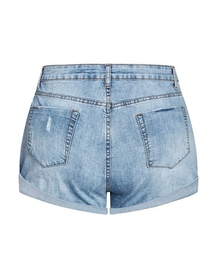 Cuff Short in Light Denim image 4