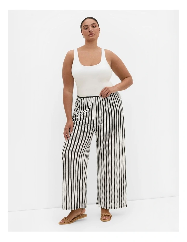 Carla Stripe Pant in Ivory image 1