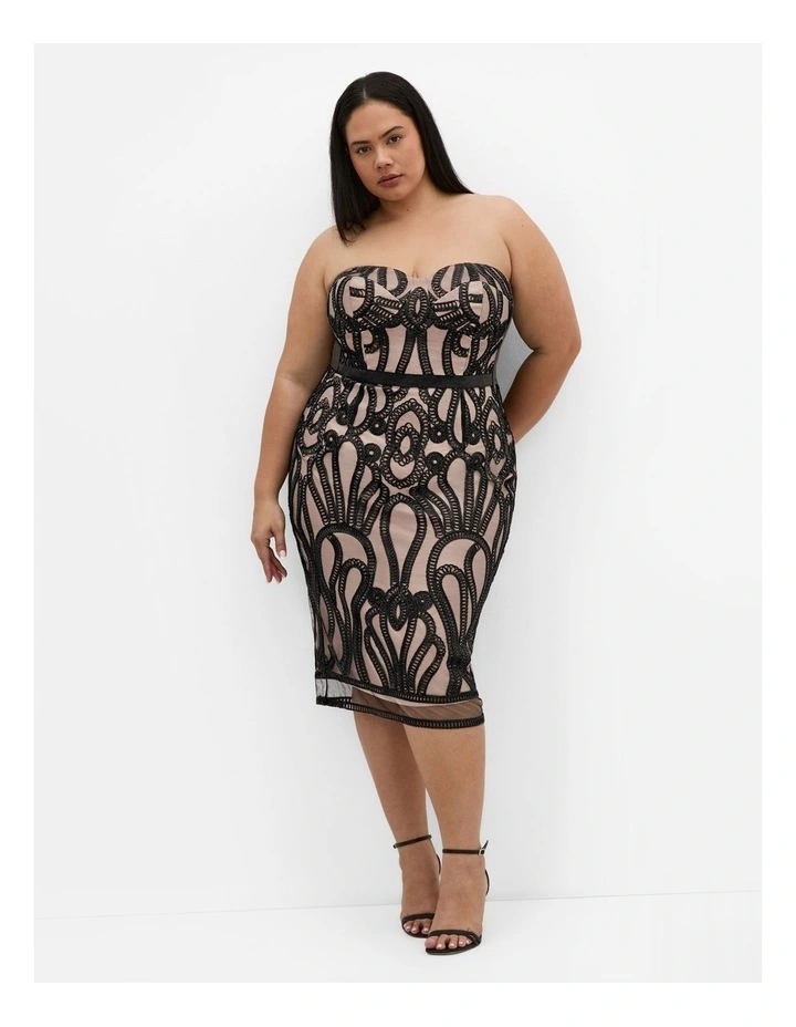 Antonia Strapless Dress in Black image 1