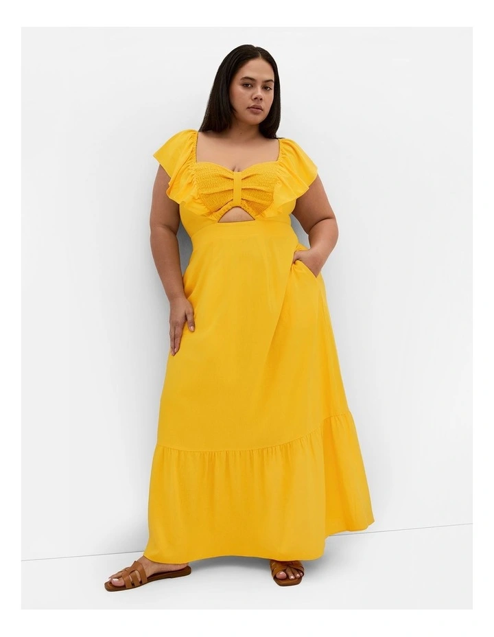 Alora Flutter Maxi Dress in Citrus image 1
