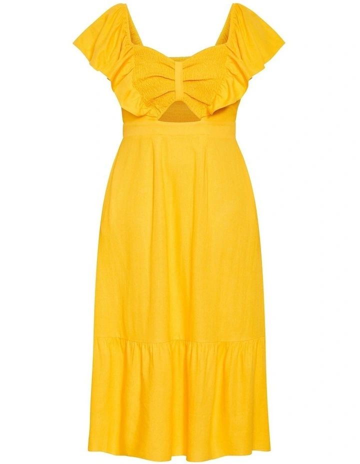 Alora Flutter Maxi Dress in Citrus image 3