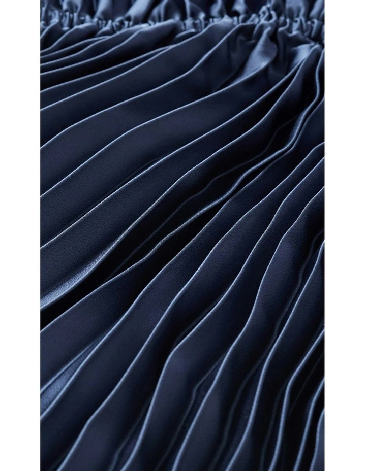 Chloe Pleat Mini Dress in Navy image 6