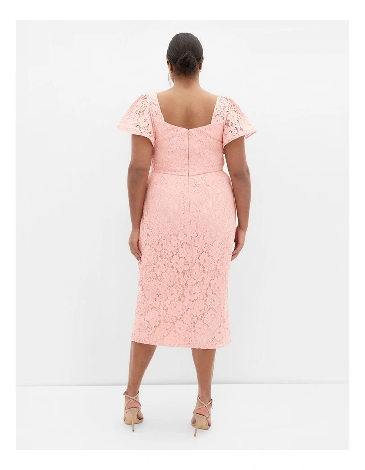 Maisie Lace Midi Dress in Ballet Pink image 2