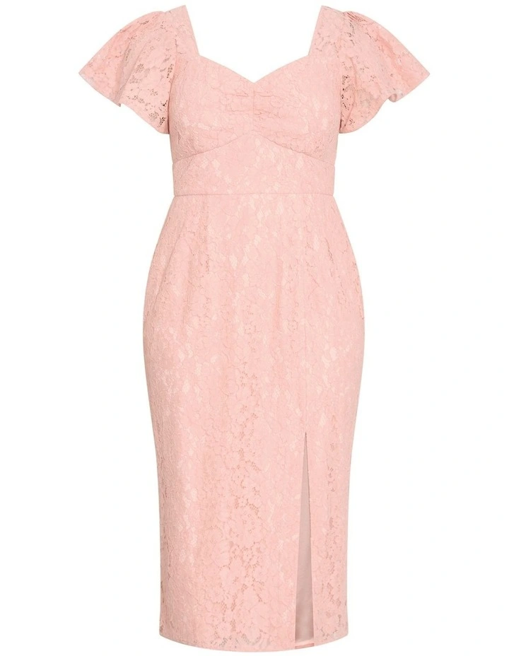 Maisie Lace Midi Dress in Ballet Pink image 3