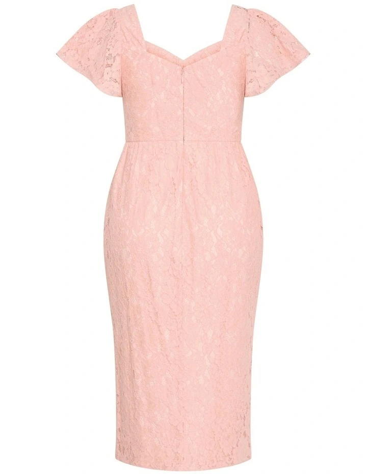 Maisie Lace Midi Dress in Ballet Pink image 4