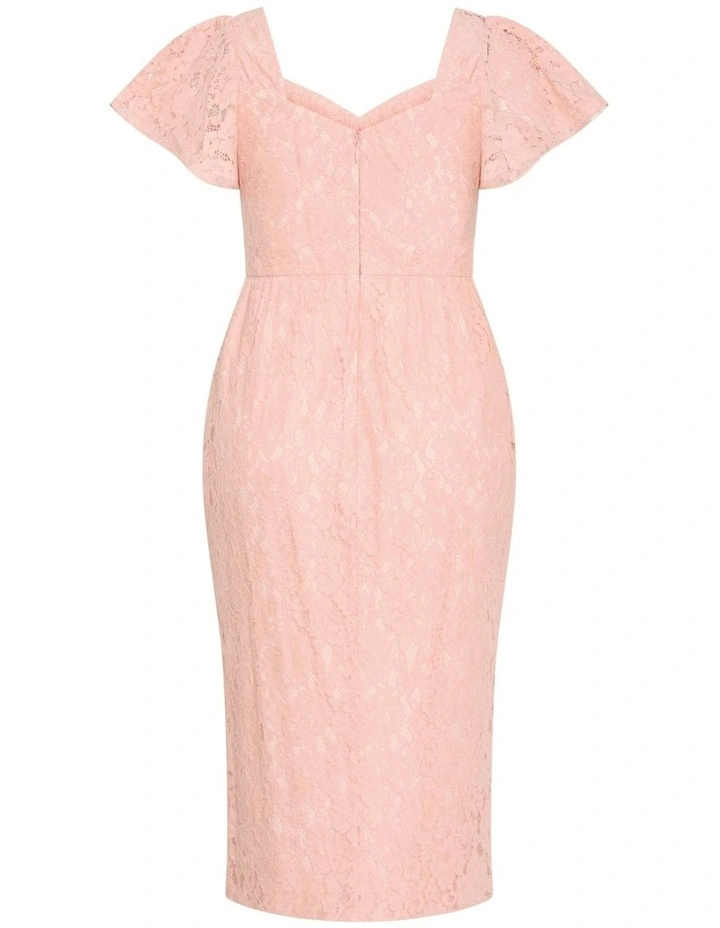 Maisie Lace Midi Dress in Ballet Pink image 5