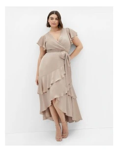 Flirty Jen Maxi Dress in Taupe