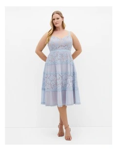 Rosalyn Lace Dress in Soft Blue
