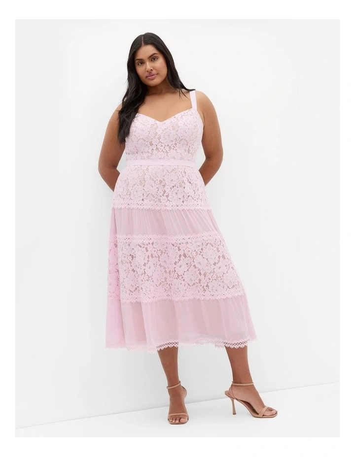 Rosalyn Lace Dress in Soft Pink image 1
